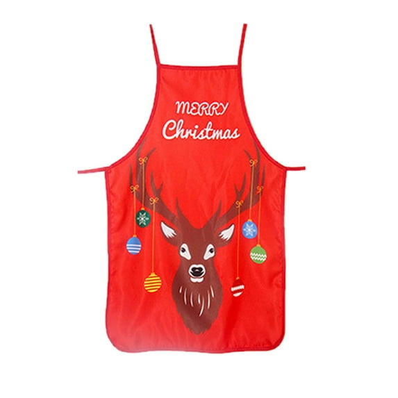 Aidoshy Merry Christmas Apron Decoration Elk Xmas Kitchen Accessory Home Decorationfor Chef, BBQ Drawing Apron Bulk