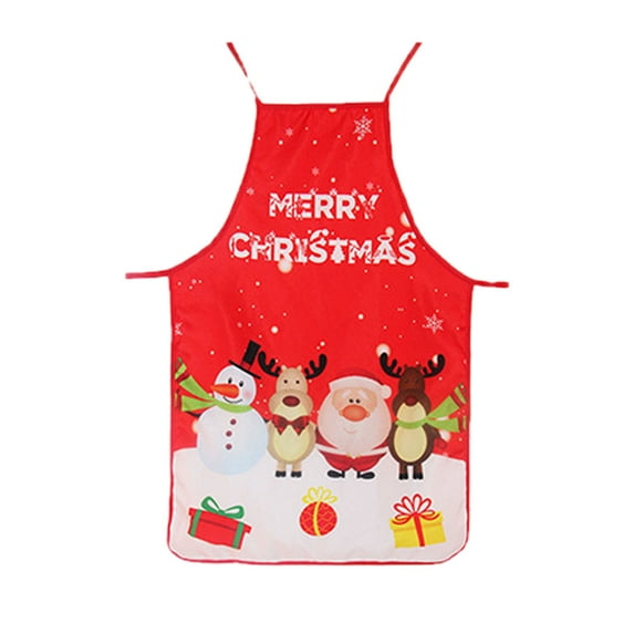 Aidoshy Merry Christmas Apron Decoration Elk Xmas Kitchen Accessory Home Decorationfor Chef, BBQ Drawing Apron Bulk
