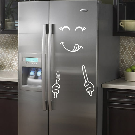 Aidoshy Wall Paper Peel and Stick Modern,Cute Sticker Fridge Happy Delicious Face Kitchen Fridge Wall Stickers Art for Bedroom Bathroom Cabinets Decor Vinyl