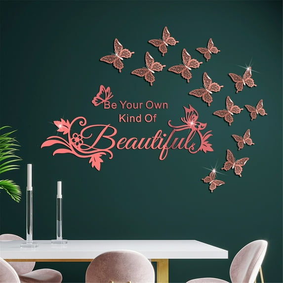 Aidoshy Wall Paper Peel and Stick Modern,Acrylic Hollow DIY Mirror Wall Sticker Home Decoration for Bedroom Bathroom Cabinets Decor Vinyl