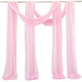 thumbnail image 1 of Aidoshy Wedding Arch Draping Fabric, 2 Panel 28" x 18Ft Pink Wedding Arch Drapes Sheer Backdrop Curtain for Wedding Ceremony Party Ceiling Decor, 1 of 8
