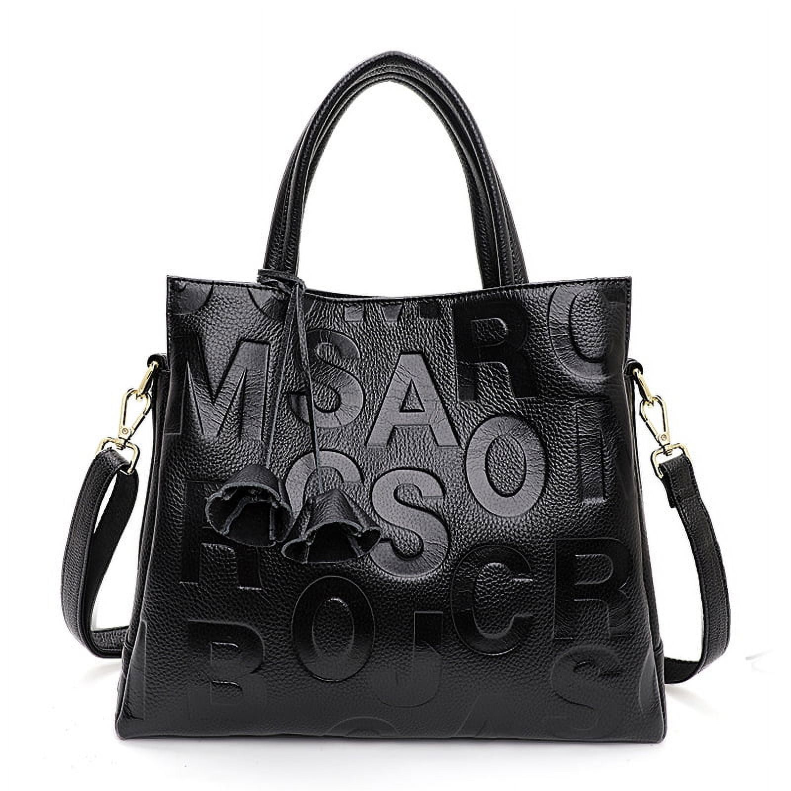 Aidrani Large Capacity Genuine Leather Women's Handbag Black