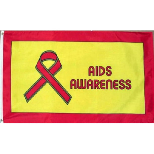 Aids Awareness Flag HIV Banner Walk Event Pennant 3x5 Indoor Outdoor ...