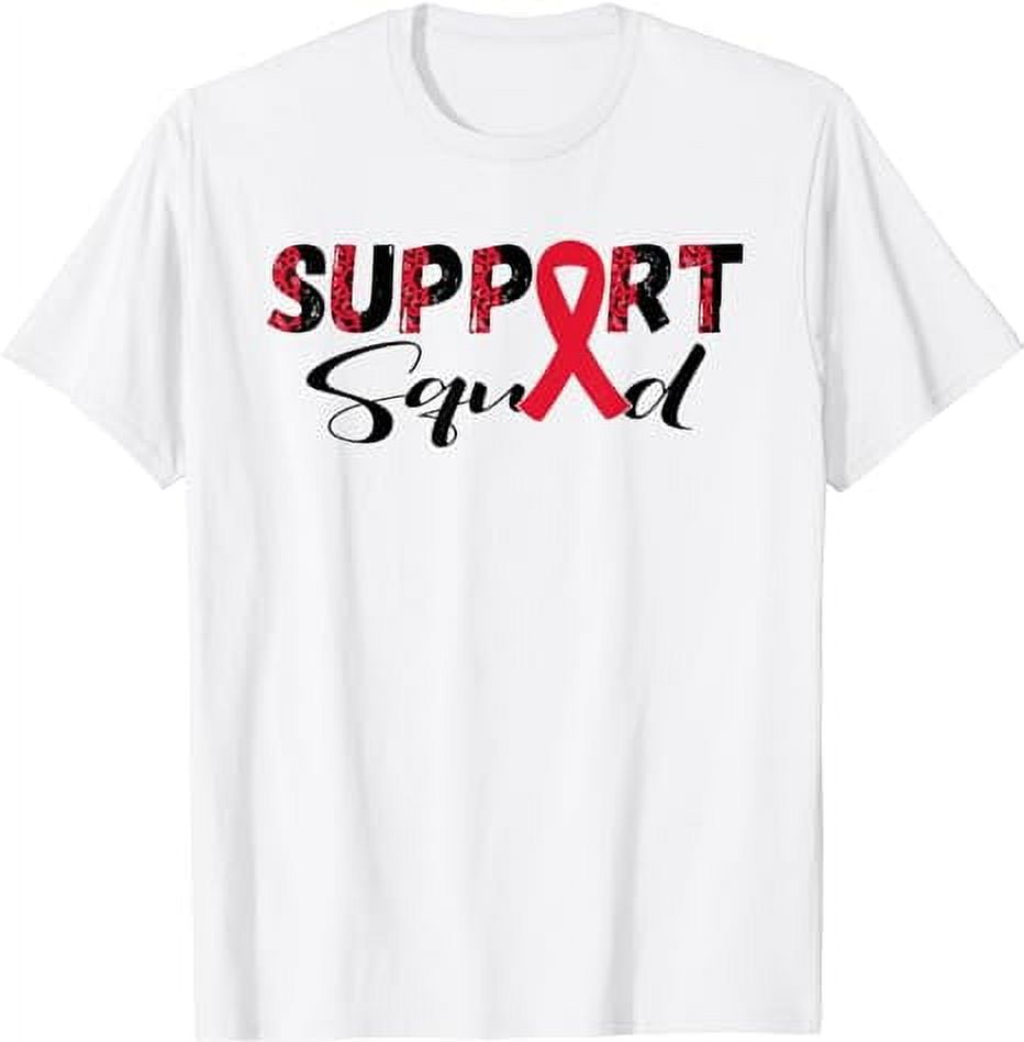Aids Awareness Shirt Ribbon Hiv Aids Awareness Support Squad T-Shirt ...