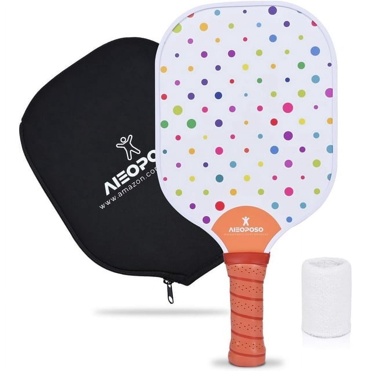 Aieoposo Pickleball Paddles, Pickleball Gift, Fiberglass Pickleball Rackets, Wristbands and Pickleball Cover - Indoor & Outdoor Pickleball Set for Beginners & Intermediate Players