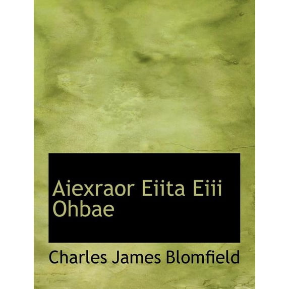 Aiexraor Eiita Eiii Ohbae (Paperback)
