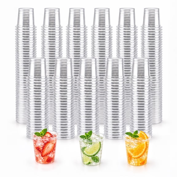 Aifanss 500 Pack Plastic Shot Glasses, 1 oz Clear Disposable Shot Glass Cups for Wine Tasting, Food Samples, Sauces, Parties and Events