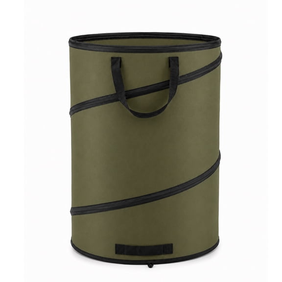Aifanss Collapsible Trash Can, 30 Gallon Pop-up Trash Can with Zippered Lid, Reusable Garbage Bin for Camping, Yard Waste, Gardening, Lawn Care & Outdoor Use