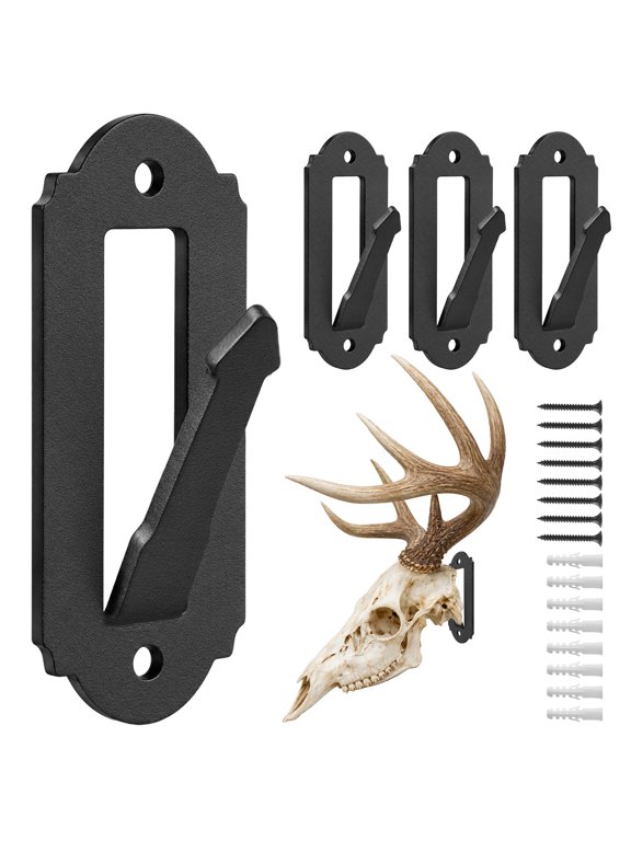 European Mount Skull Hanger 4 pcs,Stainless Steel Wall Mount for Deer, Mule Deer, Antelope, Coyote and Small Game Skull Display