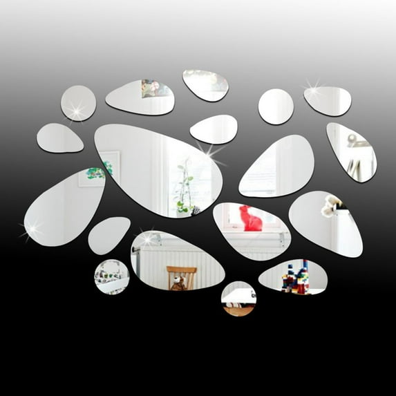Aigid Espejo Decorativo, Espejo acrílico Ovalado Decorativo, Adhesivo para Pared, Arte, hogar, Bricolaje, Fondos sin Marco, decoración, Espejos