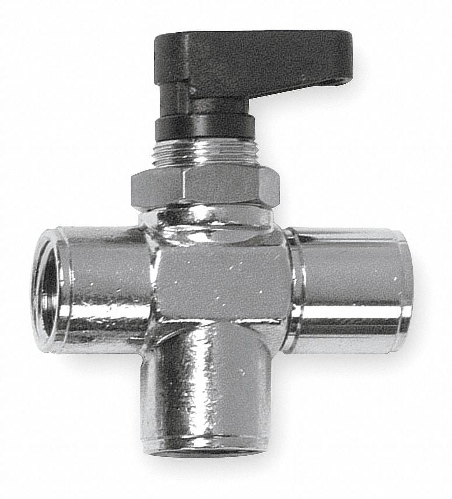 Aignep Usa Brass Mini Ball Valve,3-Way,FNPT,1/8 in  86700-02 - image 1 of 1