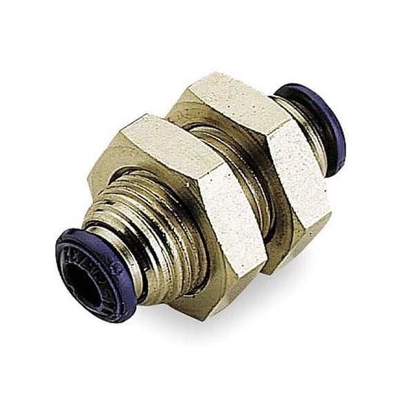 Aignep Usa Bulkhead Union,Brass,Push-Fit,5/16in,PK5 88050-05