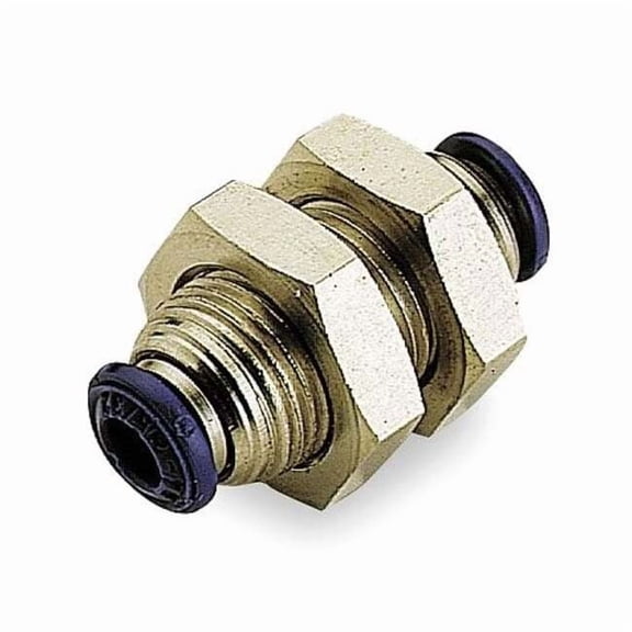 Push-Fit Union Fitting, Push-to-Connect x Push-to-Connect, 5/16 in Tube OD, Metal, 5 PK