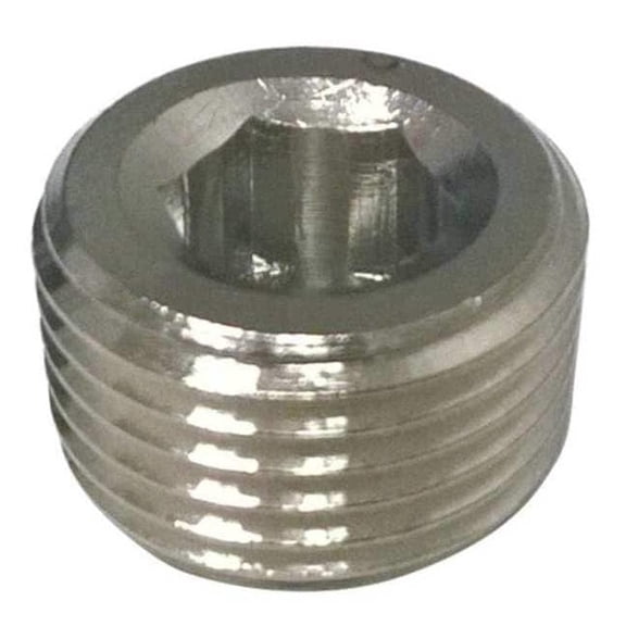 Chrome Plated Brass Countersink Plug, BSPT, 3/8" Pipe Size
