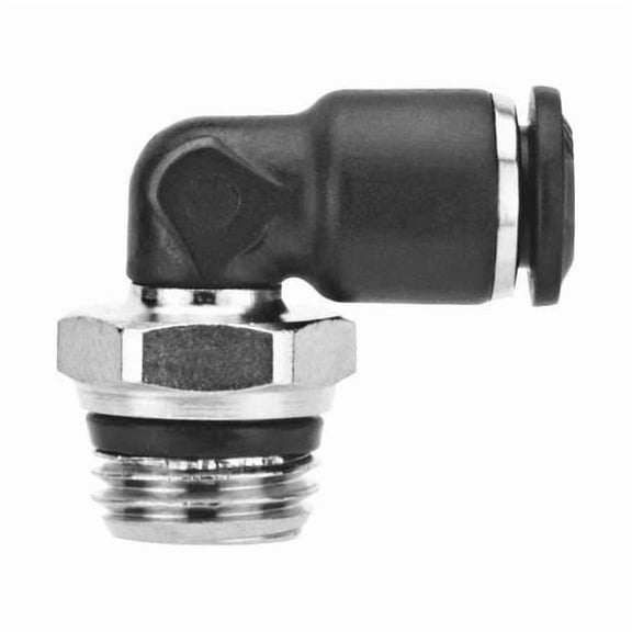 Push-Fit Elbow Fitting, Push-to-Connect x Universal, 6mm Tube OD, 1/8 in Pipe Size
