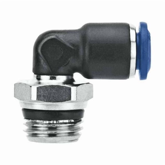 Push-Fit Elbow Fitting, Push-to-Connect x Universal, 1/4 in Tube OD, 1/4 in Pipe Size