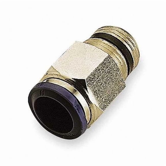 Push-Fit Adapter Fitting, Push-to-Connect x MNPT, 1/4 in Tube OD, 1/4 in Pipe Size, Metal, 10 PK