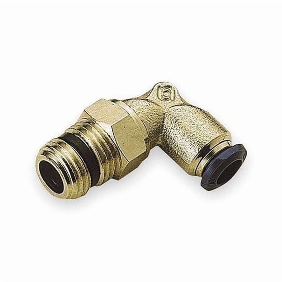Push-Fit Elbow Fitting, Push-to-Connect x MNPT, 1/2 in Tube OD, 1/2 in Pipe Size, Metal, 10 PK