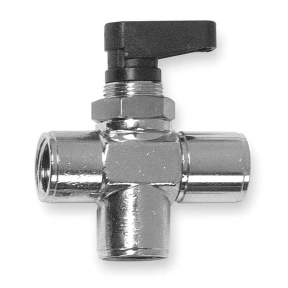 Aignep Usa Manual 3-Way Ball Valve,1/8",Brass 86710-02