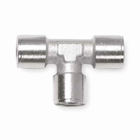 Aignep Usa Tee, Nickel-Plated Brass, 1/4 in, FNPT 82400N-04
