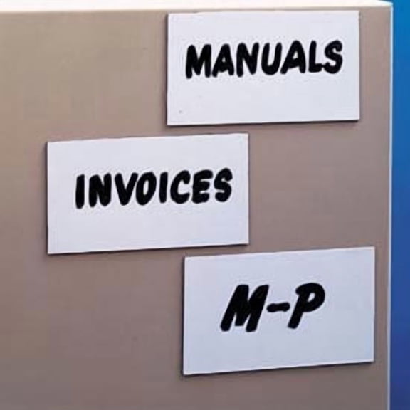 Aigner MX103 Magnetic Write-On Label, 1" x 3", White, 25/Pk