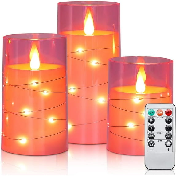 Aignis 12pcs Flameless LED Candles Battery Operated with 10-Key Remote Timer, Outdoor Indoor Waterproof Electric Lights, Warm Flickering Glow for Cozy & Romantic Home/Wedding/Holiday Décor