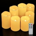 thumbnail image 1 of Aignis 12pcs Flameless LED Candles Battery Operated with 10-Key Remote Timer, Outdoor Indoor Waterproof Electric Lights, Warm Flickering Glow for Cozy & Romantic Home/Wedding/Holiday Décor, 1 of 10