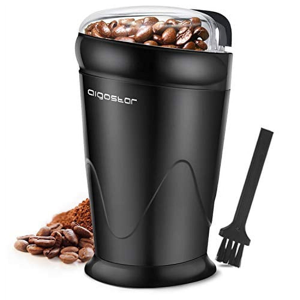 Aigostar Coffee Grinder Electric, 60g/2oz Large Capacity, Aigostar Coffee Bean Grinder Spice Grinder with One Touch Operation, Cleaning Brush Included, Black