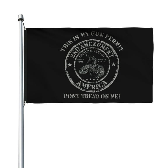 Aihccy 2nd Gun Permit Snake Flag with Brass Grommets Size - 3x5Ft
