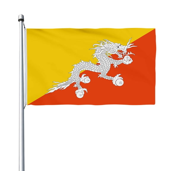Aihccy Bhutan Flag with Brass Grommets Size - 3x5Ft
