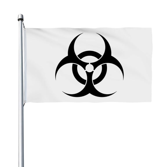 Aihccy Biohazard White Flag with Brass Grommets Size - 3x5Ft