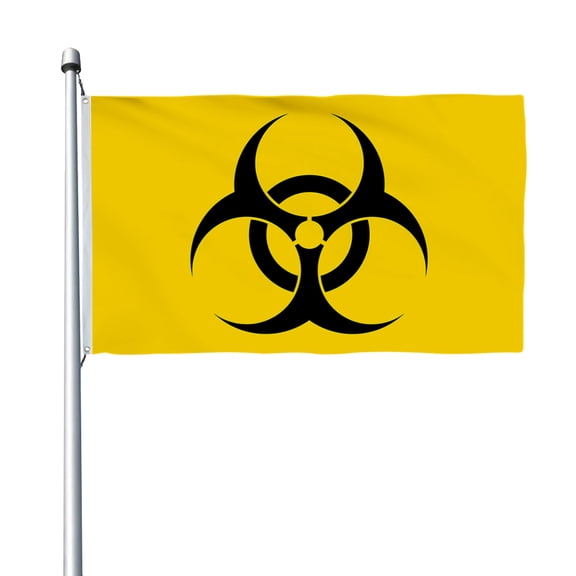 Aihccy Biohazard Yellow Flag with Brass Grommets Size - 3x5Ft