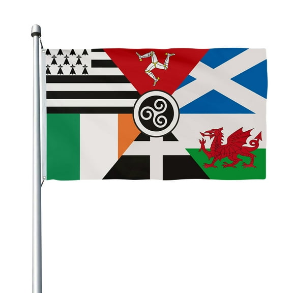 Aihccy Celtic Nations Flag with Brass Grommets Size - 3x5Ft