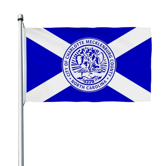 Aihccy Charlotte, North Carolina Flag with Brass Grommets Size - 3x5Ft