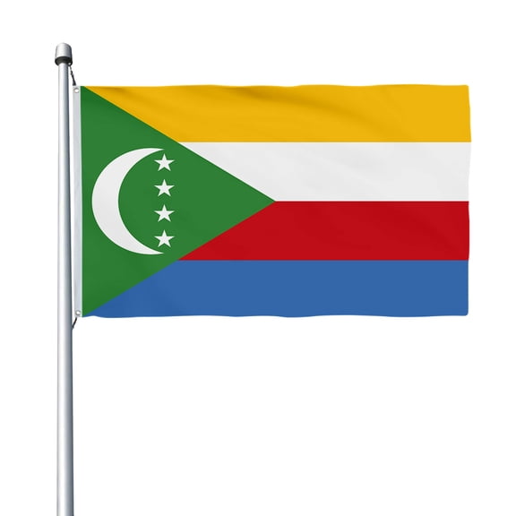 Aihccy Comoros Flag with Brass Grommets Size - 3x5Ft