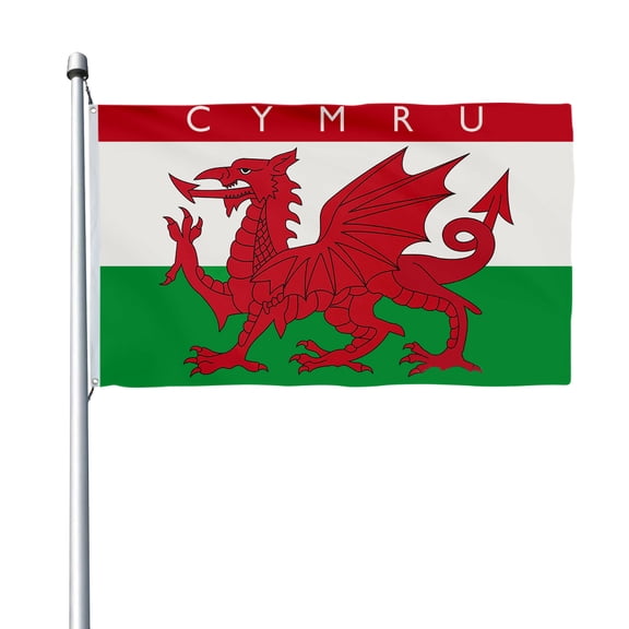 Aihccy Cymru Flag with Brass Grommets Size - 3x5Ft