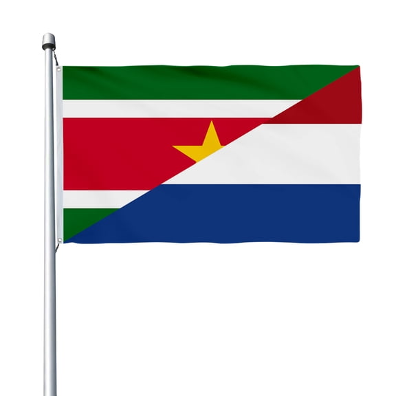 Aihccy Dutch language of Suriname-Netherlands Flag with Brass Grommets Size - 3x5Ft