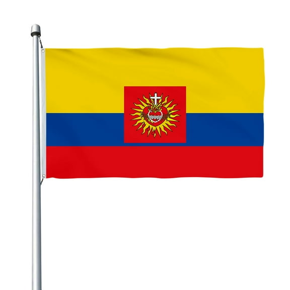 Aihccy Ecuador, With the Sacred Heart of Jesus, the Immaculate Heart of Mary Flag with Brass Grommets Size - 3x5Ft