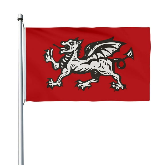 Aihccy English Wessex Dragon (B) Flag with Brass Grommets Size - 3x5Ft