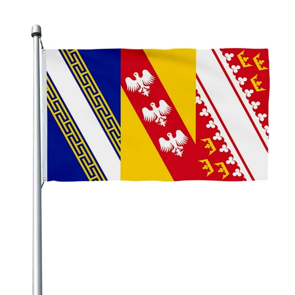 Aihccy Grand Est Alsace-Champagne-Ardenne-Lorraine, France Flag with Brass Grommets Size - 3x5Ft
