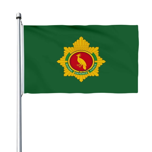 Aihccy Guyana Defence Force Flag with Brass Grommets Size - 3x5Ft