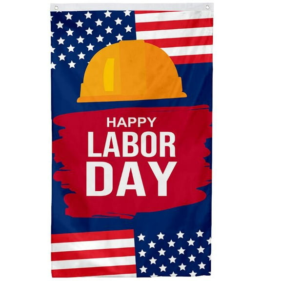 Aihccy Happy Labor Day Flag Banner Flags with Brass Grommets Size 3x5Ft-280724