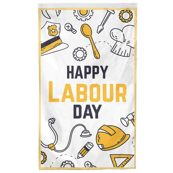 Aihccy Happy Labor Day Flag Banner Flags with Brass Grommets Size 3x5Ft-680724