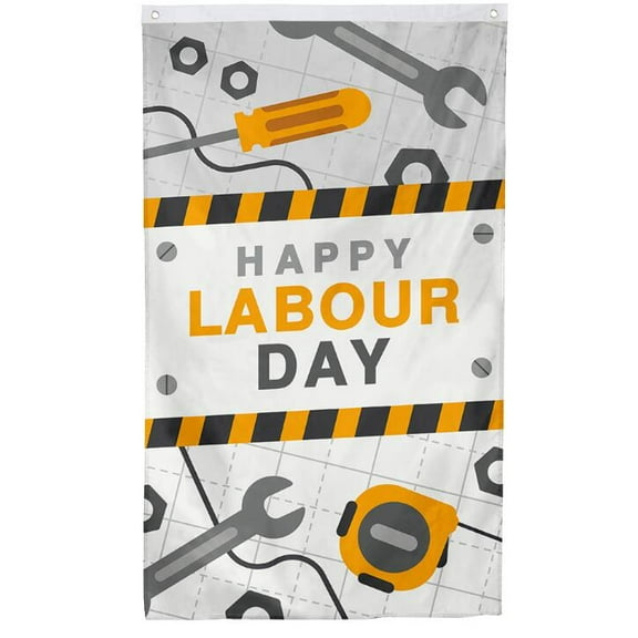 Aihccy Happy Labor Day Flag Banner Flags with Brass Grommets Size 3x5Ft-880724