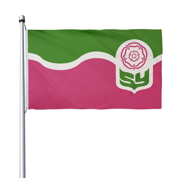 Aihccy South Yorkshire Flag British County Banner with Brass Grommets Size - 3x5Ft