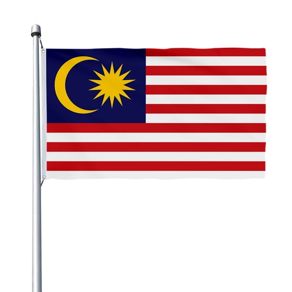 Aihccy Malaysia Flag with Brass Grommets Size - 3x5Ft