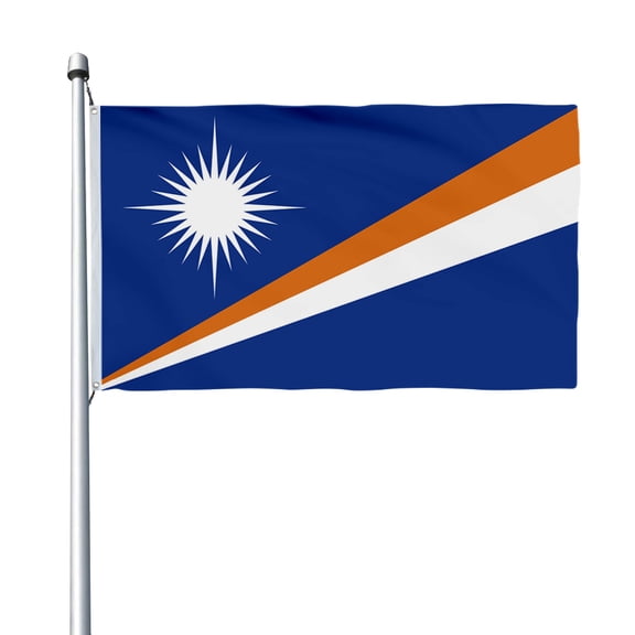 Aihccy Marshall Islands Flag with Brass Grommets Size - 3x5Ft