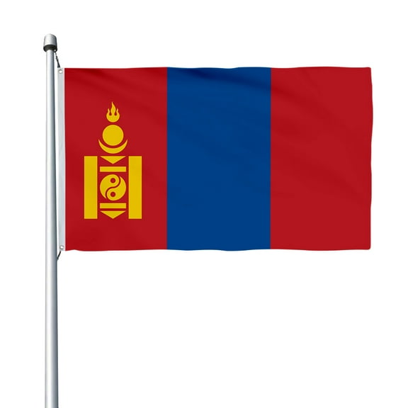 Aihccy Mongolia Flag with Brass Grommets Size - 3x5Ft