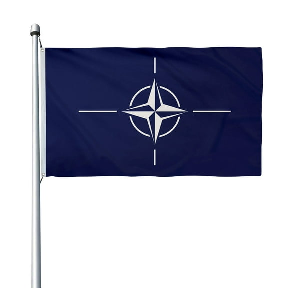 Aihccy NATO Flag with Brass Grommets Size - 3x5Ft
