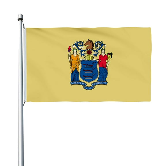 Aihccy New Jersey State Flag with Brass Grommets Size - 3x5Ft